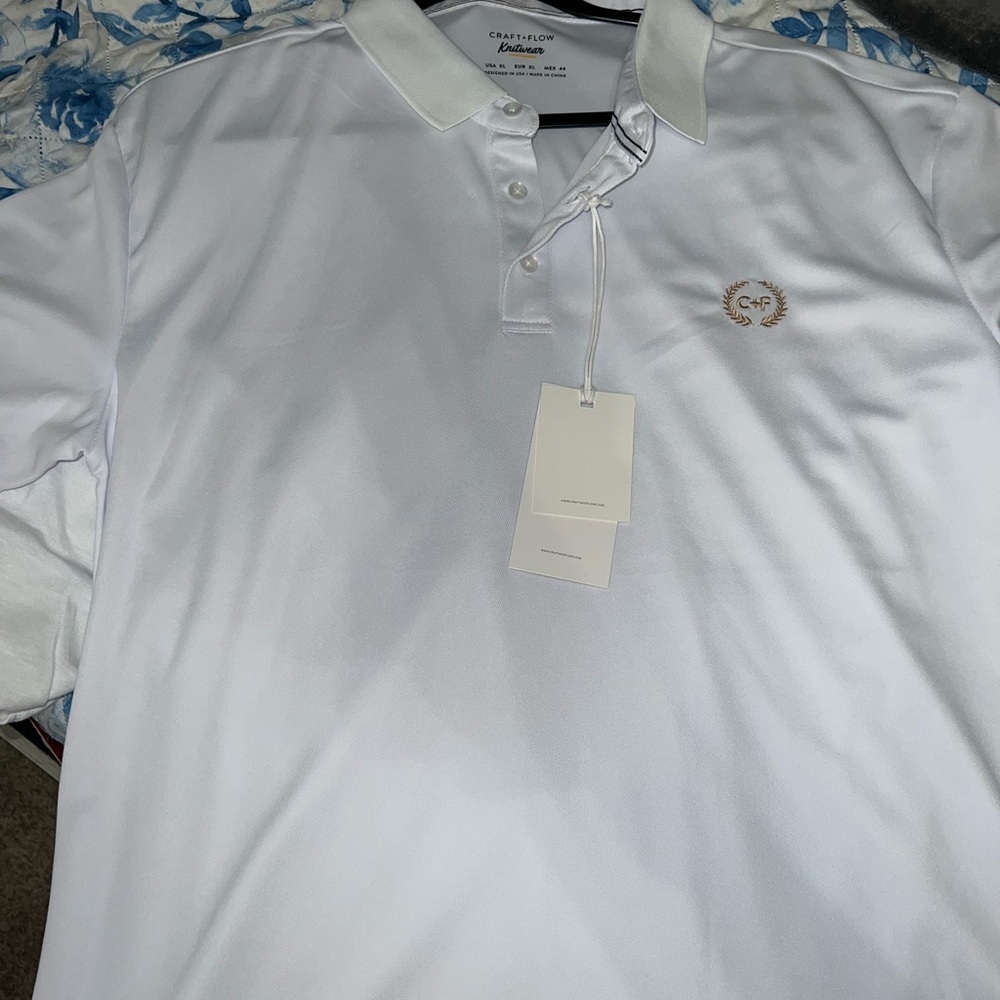 Crest White Polo Shirt